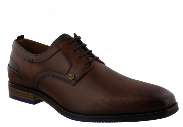 Australian Footwear Clayton Dressed Leather Shoes Cognac Blue